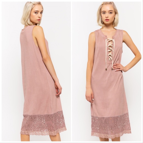 POL Jersey Lace Panel Midi Dress - Picture 2 of 14